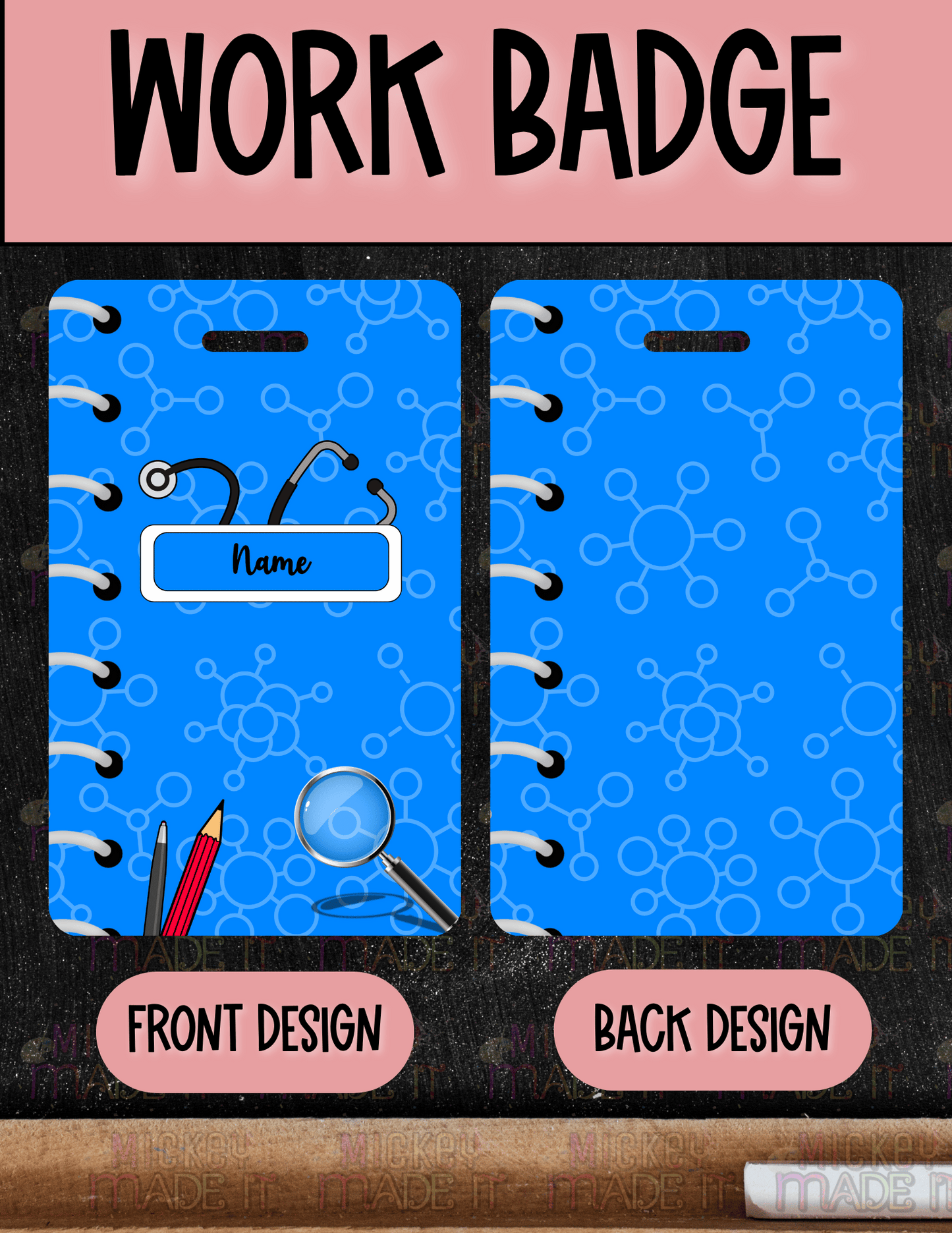 Science Notebook Inspired - Personalized Work Badge