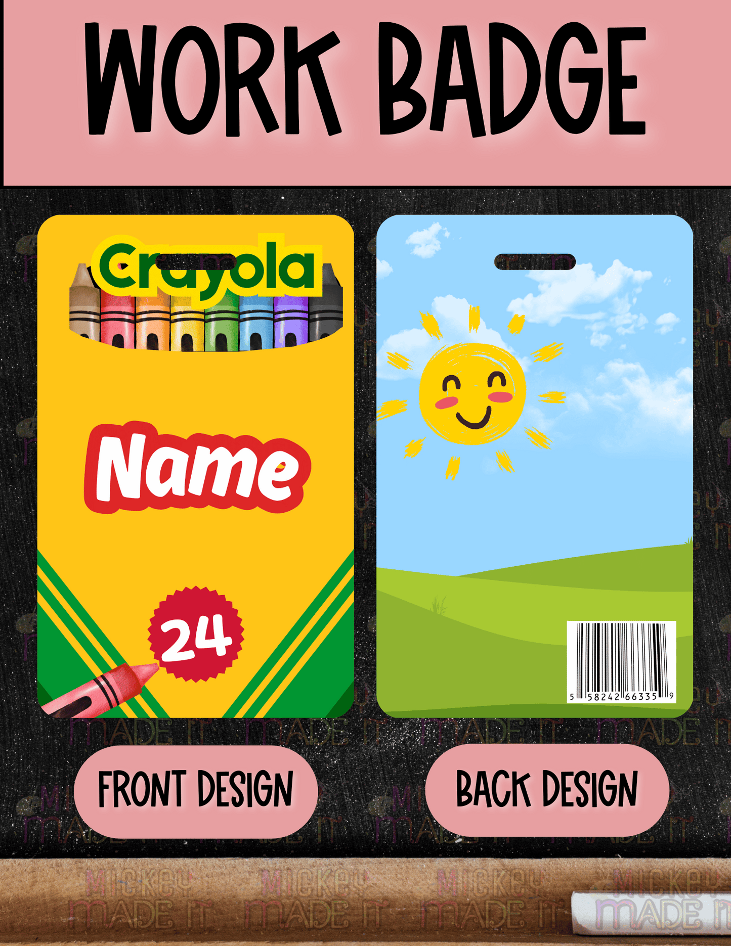 Crayon Box Inspired - Personalized Work Badge