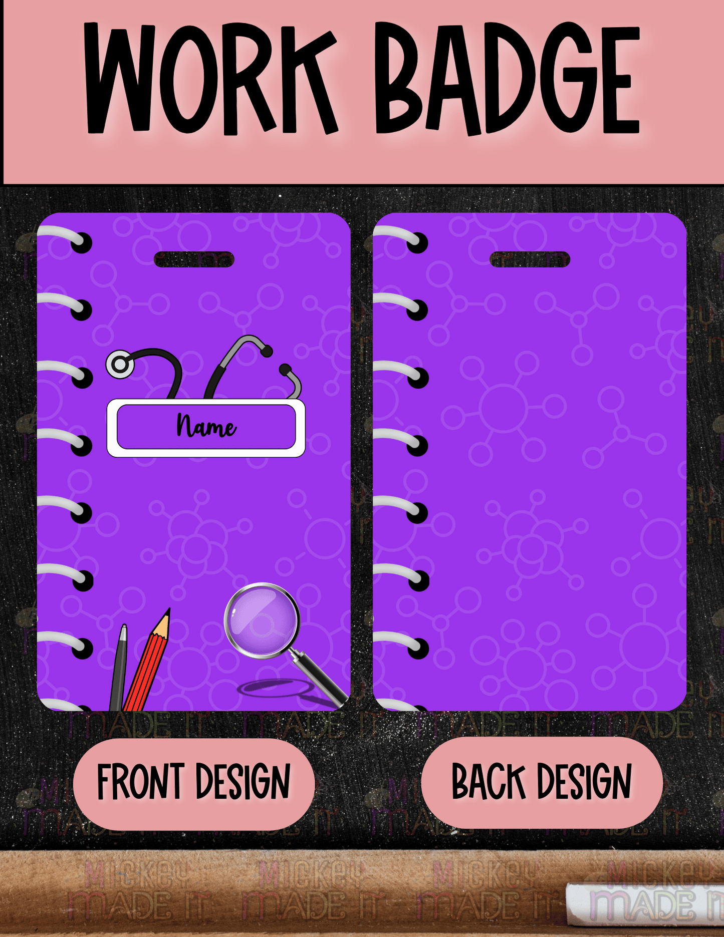 Science Notebook Inspired - Personalized Work Badge