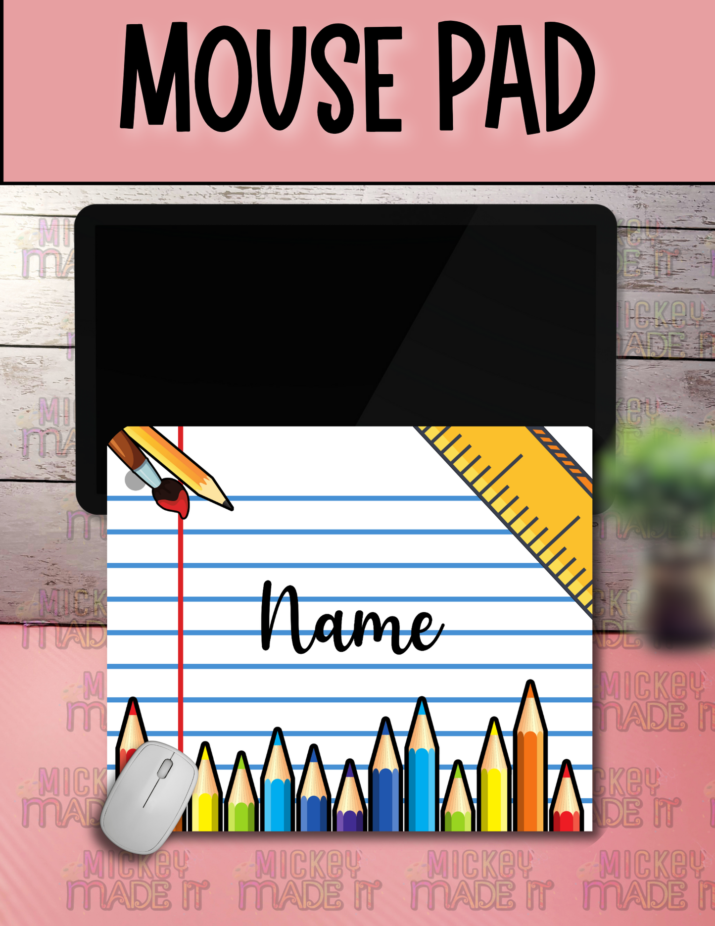 Notebook Paper Inspired - Personalized Mouse Pad