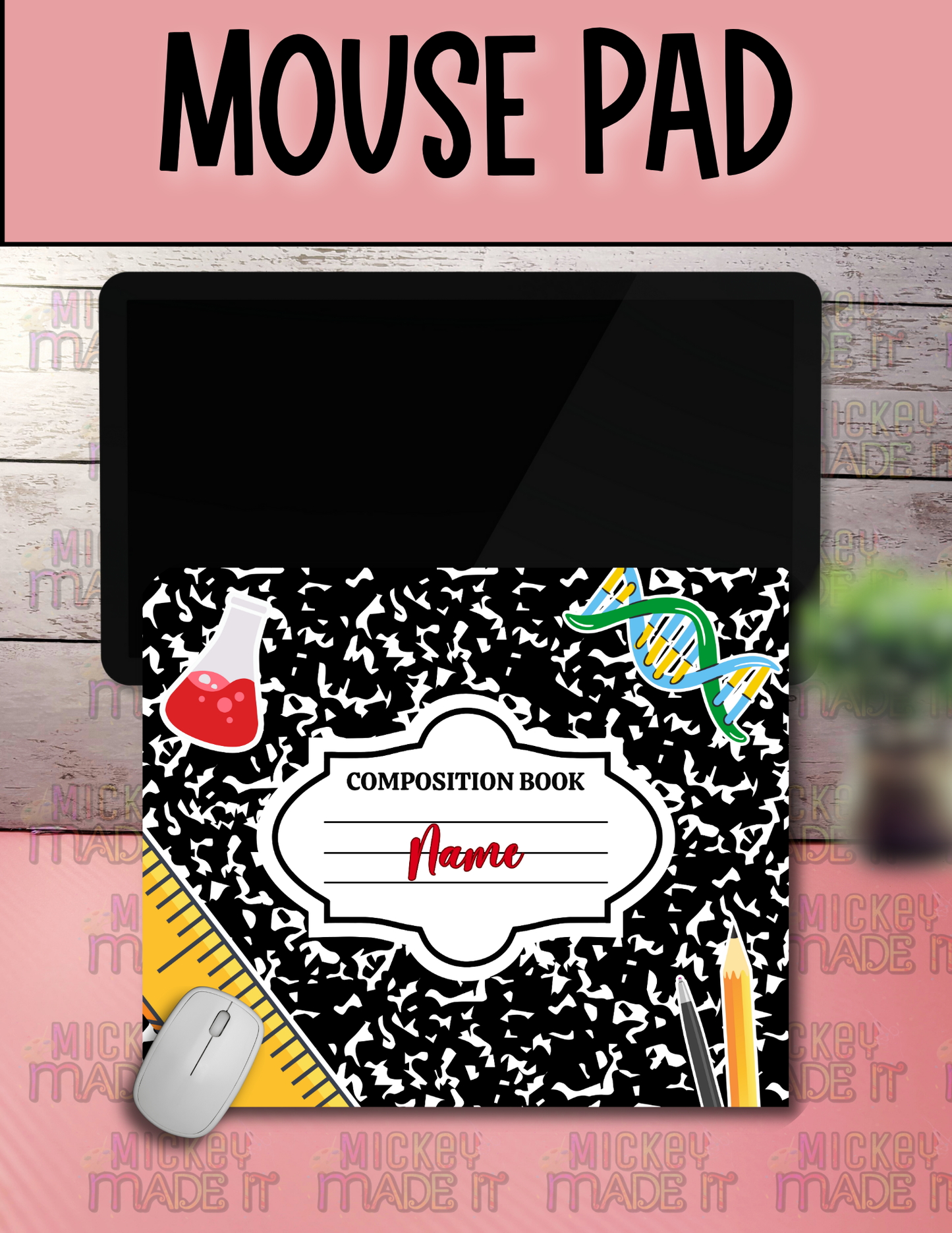Composition Notebook Inspired - Personalized Mouse Pad