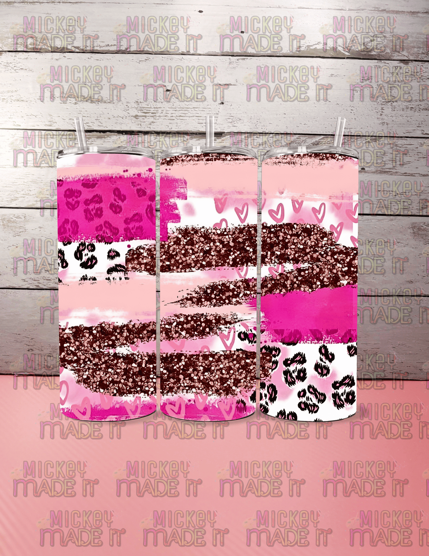 Pink Leopard Love - 20oz Tumbler