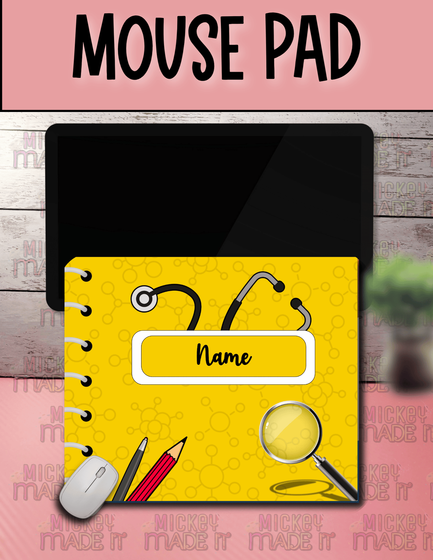 Science Notebook Inspired - Personalized Mouse Pad