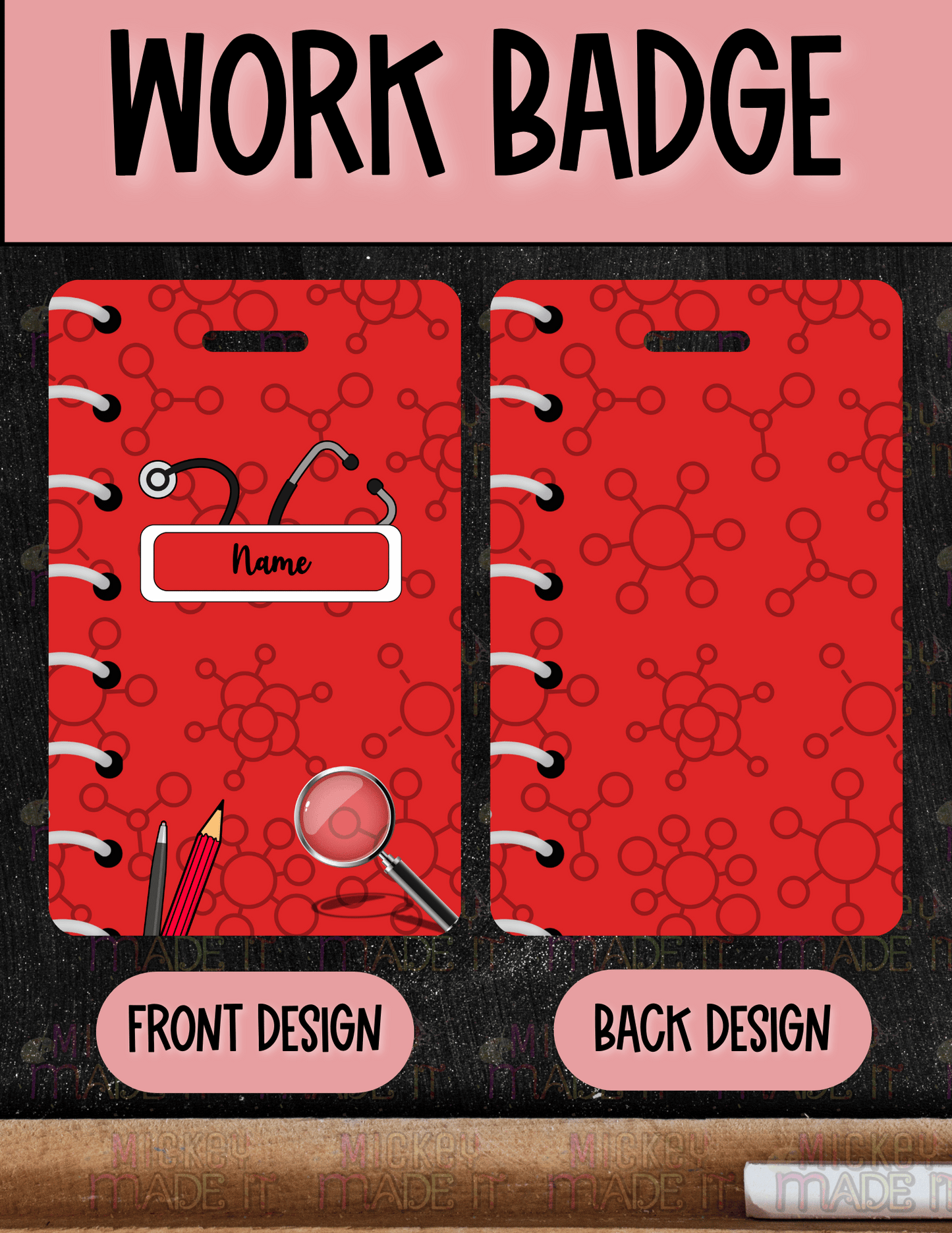 Science Notebook Inspired - Personalized Work Badge