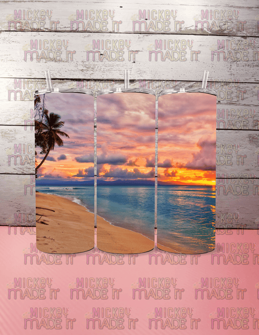 Tropical Sunset Beach - 20oz Tumbler