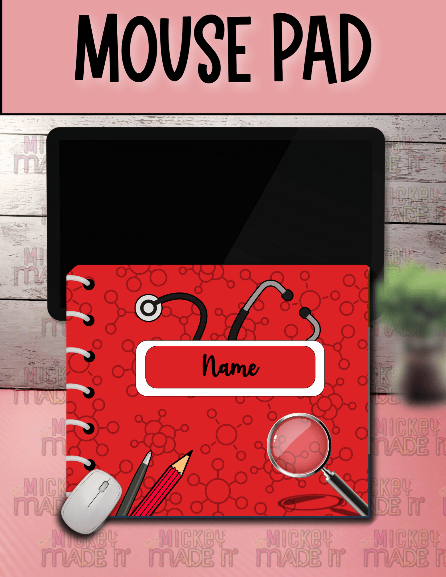 Science Notebook Inspired - Personalized Mouse Pad