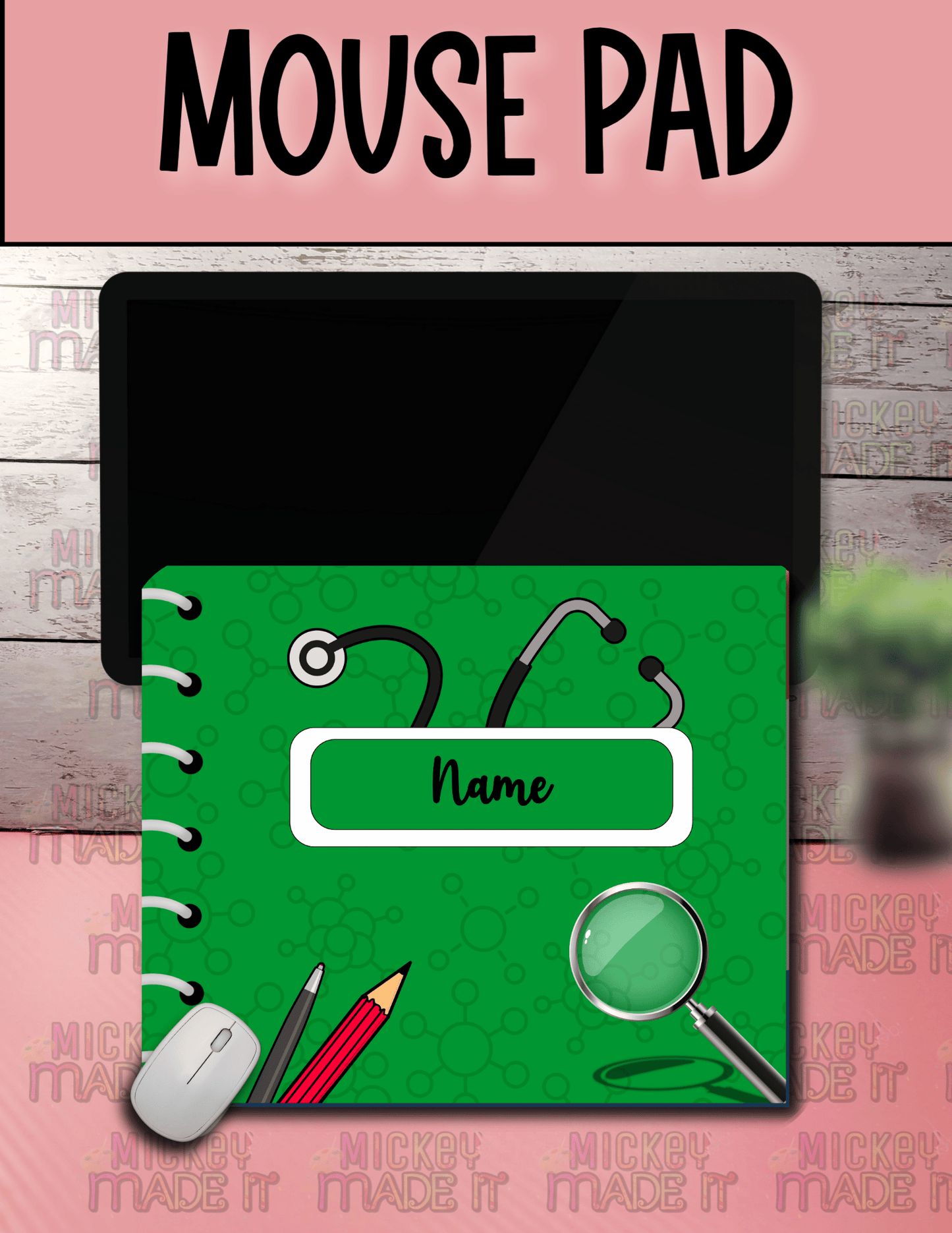 Science Notebook Inspired - Personalized Mouse Pad