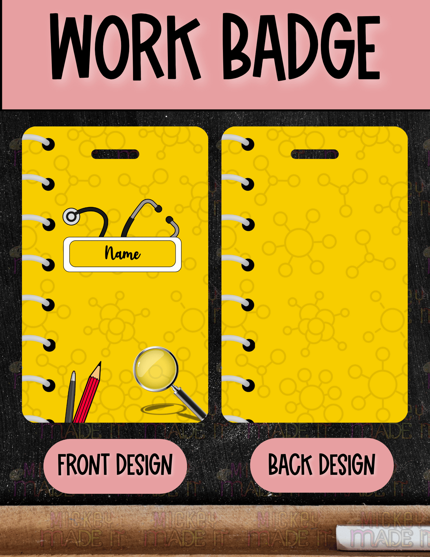 Science Notebook Inspired - Personalized Work Badge
