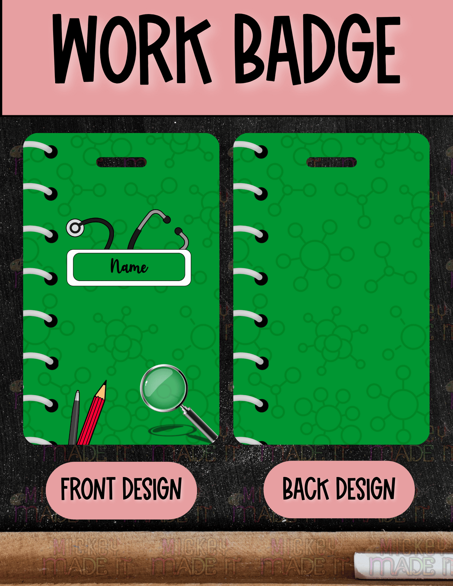 Science Notebook Inspired - Personalized Work Badge