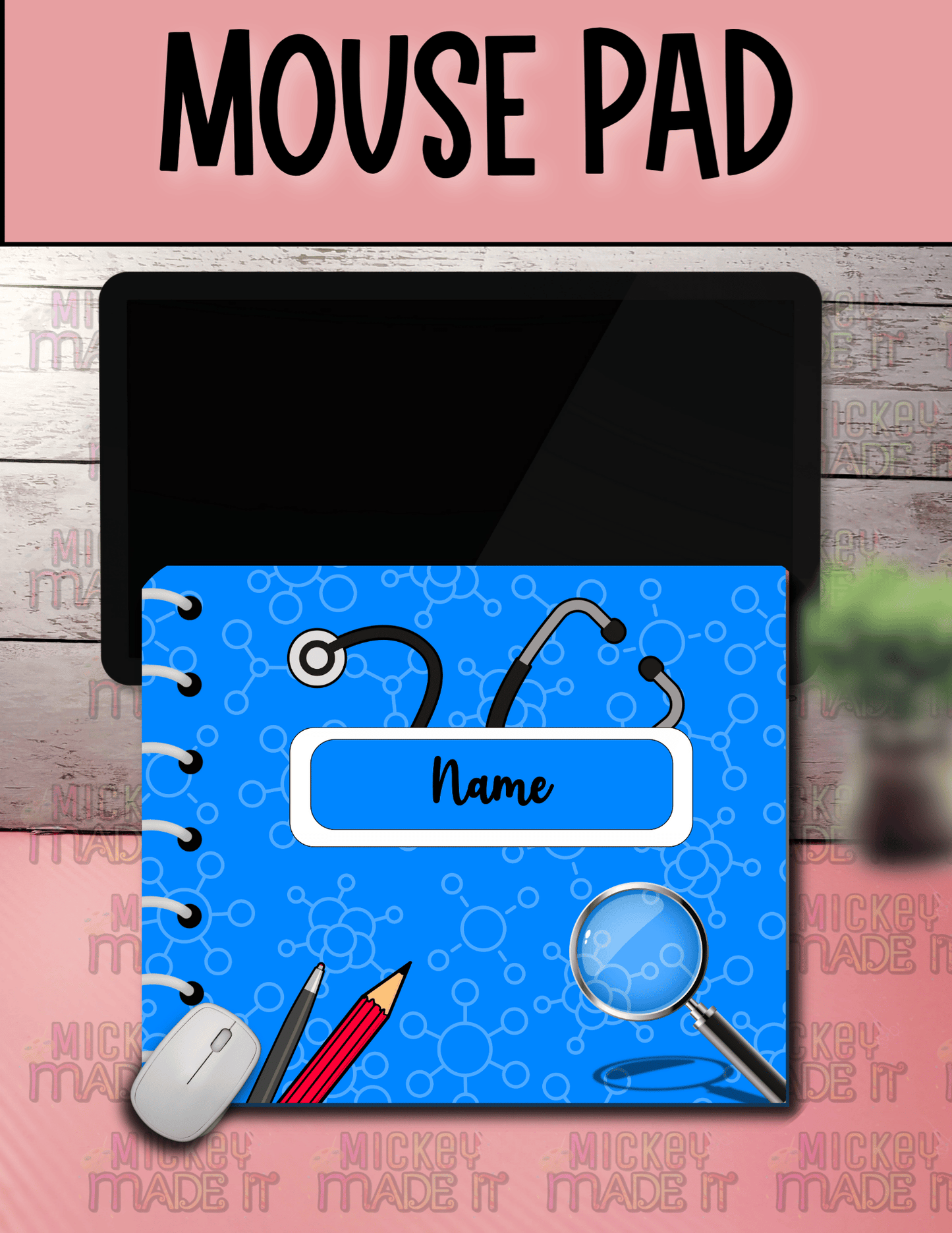Science Notebook Inspired - Personalized Mouse Pad