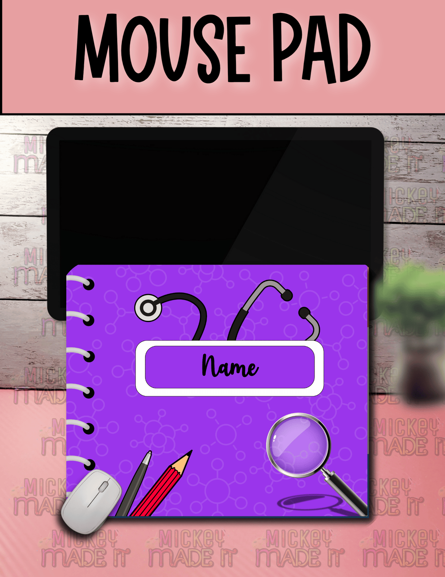 Science Notebook Inspired - Personalized Mouse Pad