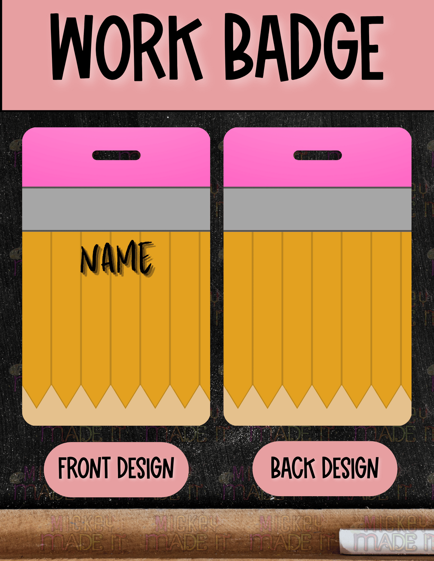 Pencil Inspired - Personalized Work Badge