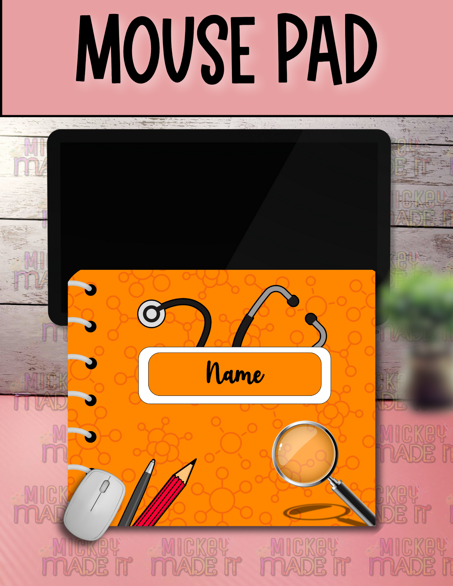 Science Notebook Inspired - Personalized Mouse Pad