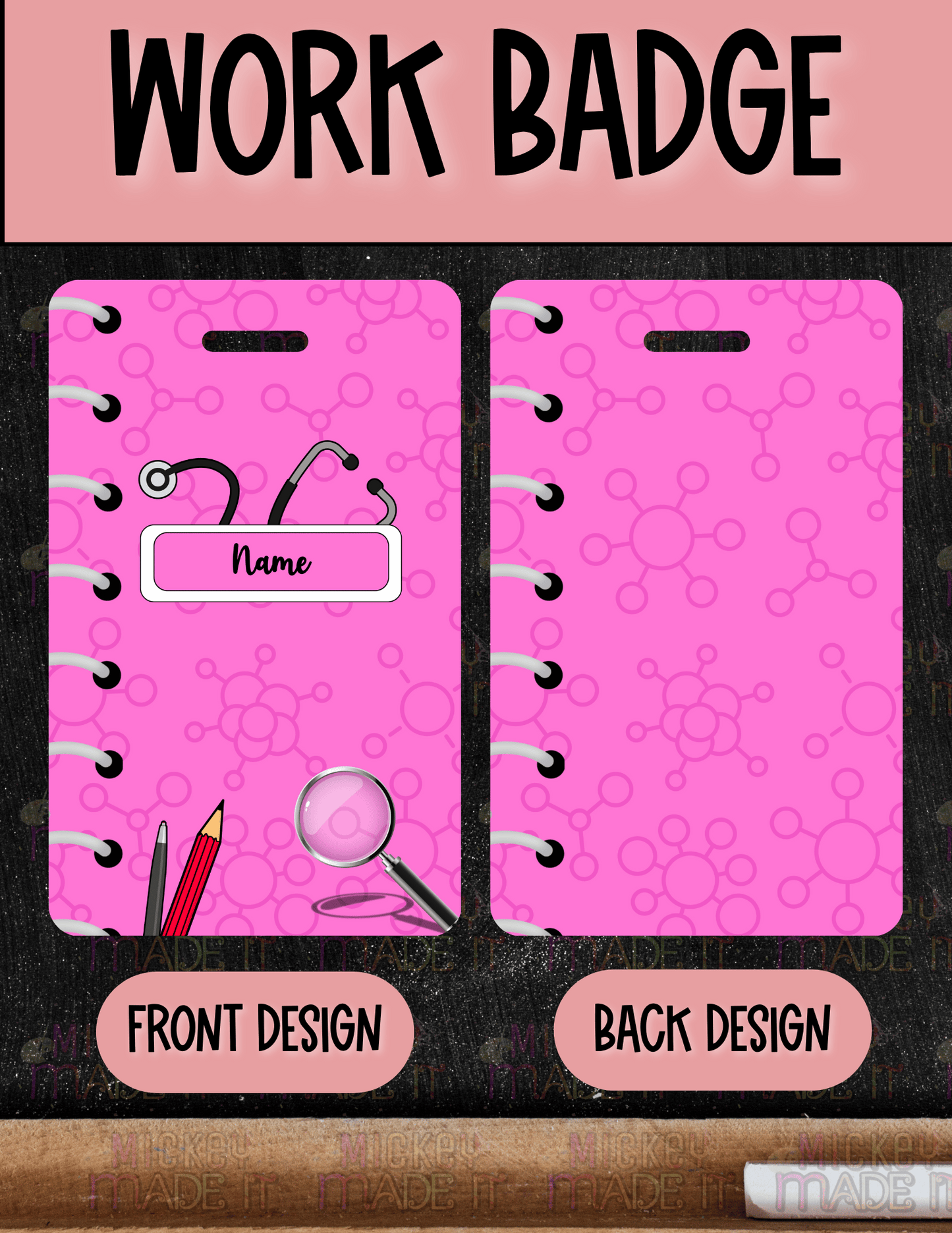 Science Notebook Inspired - Personalized Work Badge