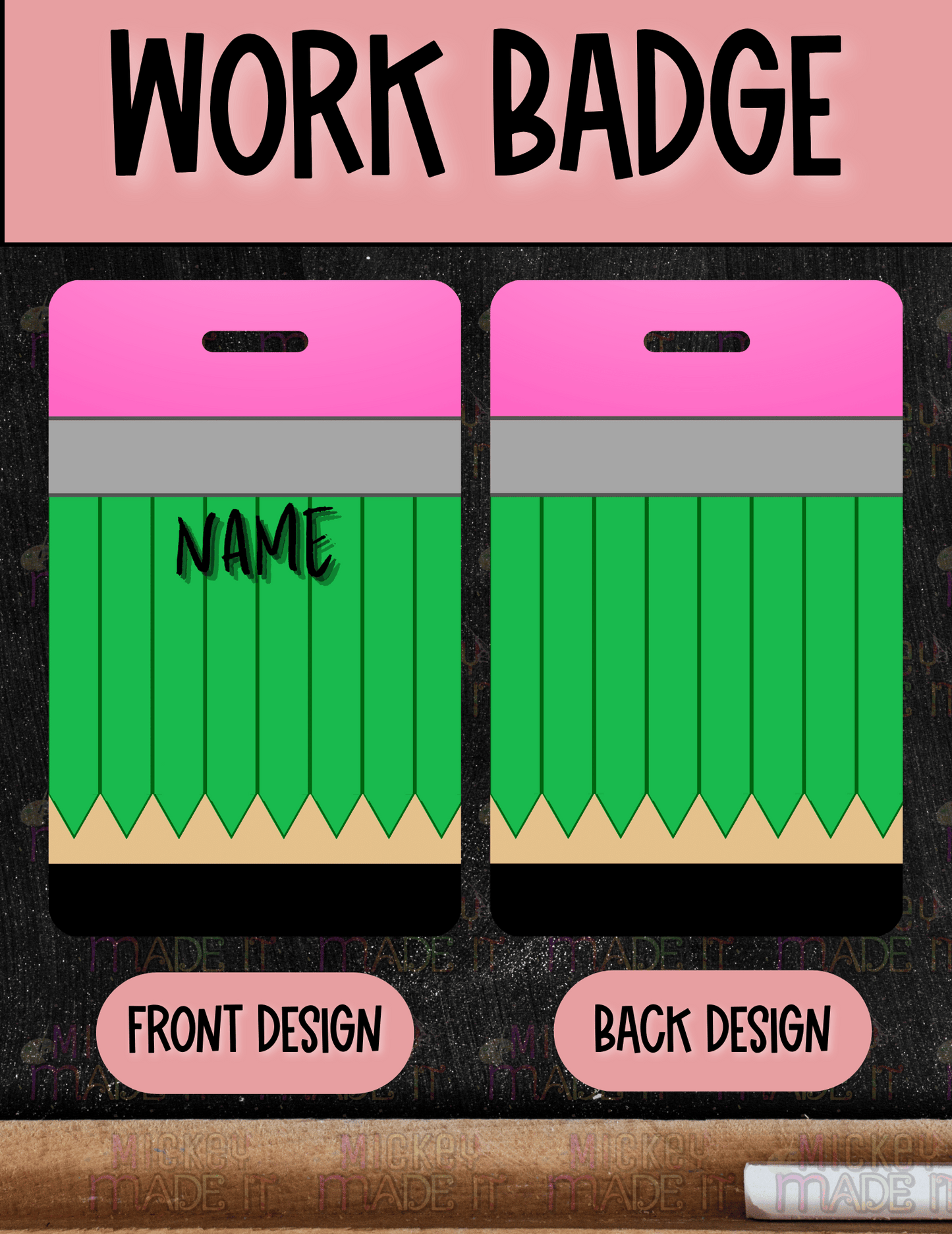 Pencil Inspired - Personalized Work Badge