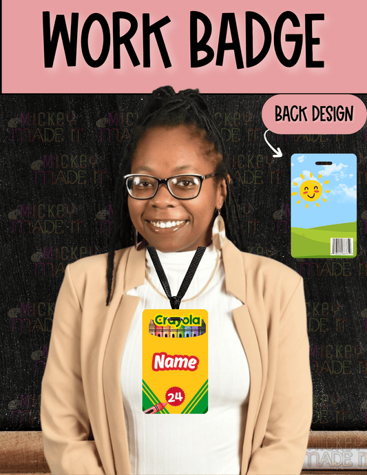 Crayon Box Inspired - Personalized Work Badge