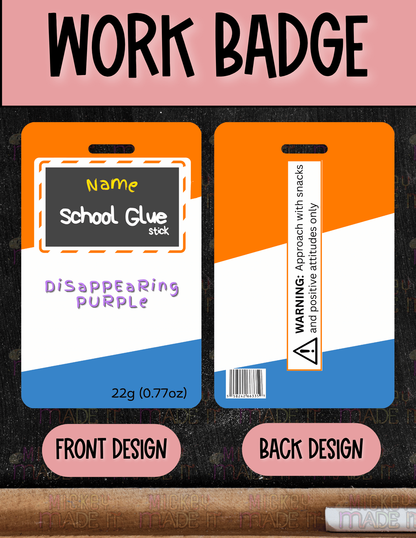 Glue Stick Inspired - Personalized Work Badge