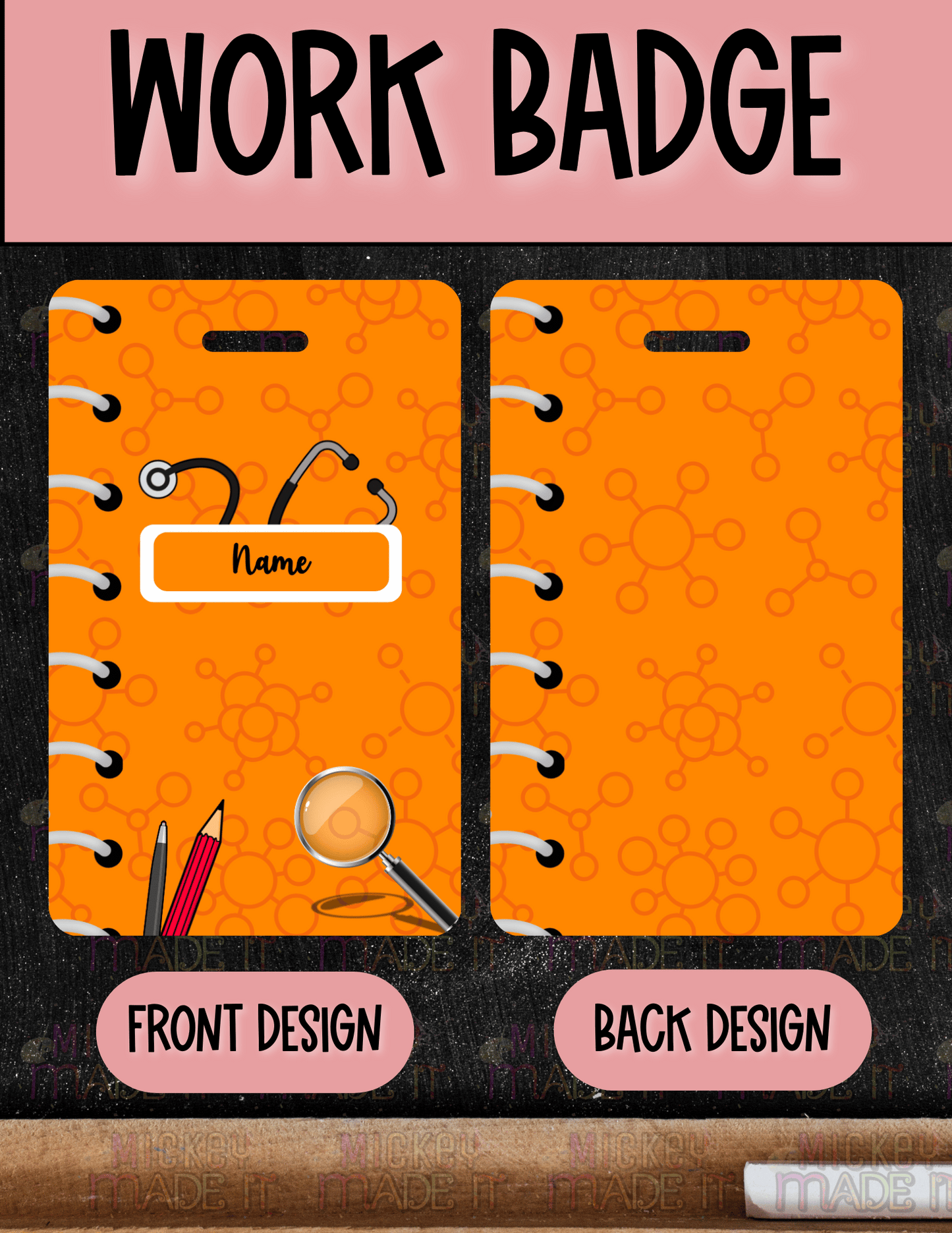 Science Notebook Inspired - Personalized Work Badge